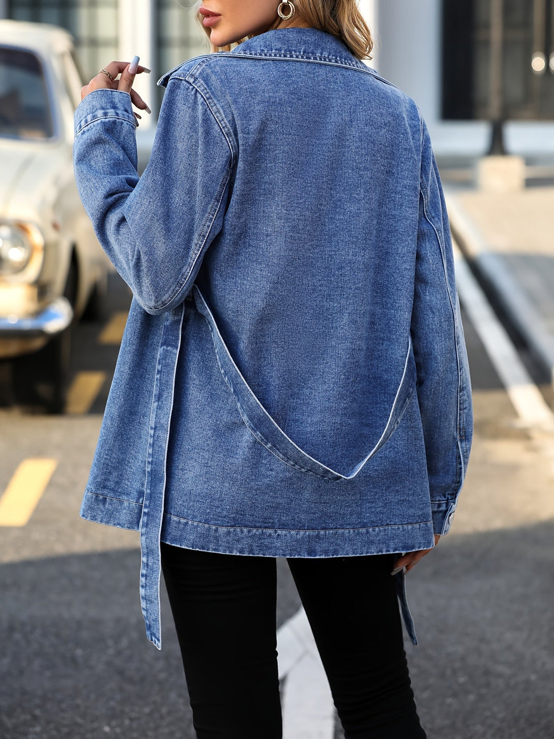 Henna - manteau en jean pour femmes avec poches à rabat