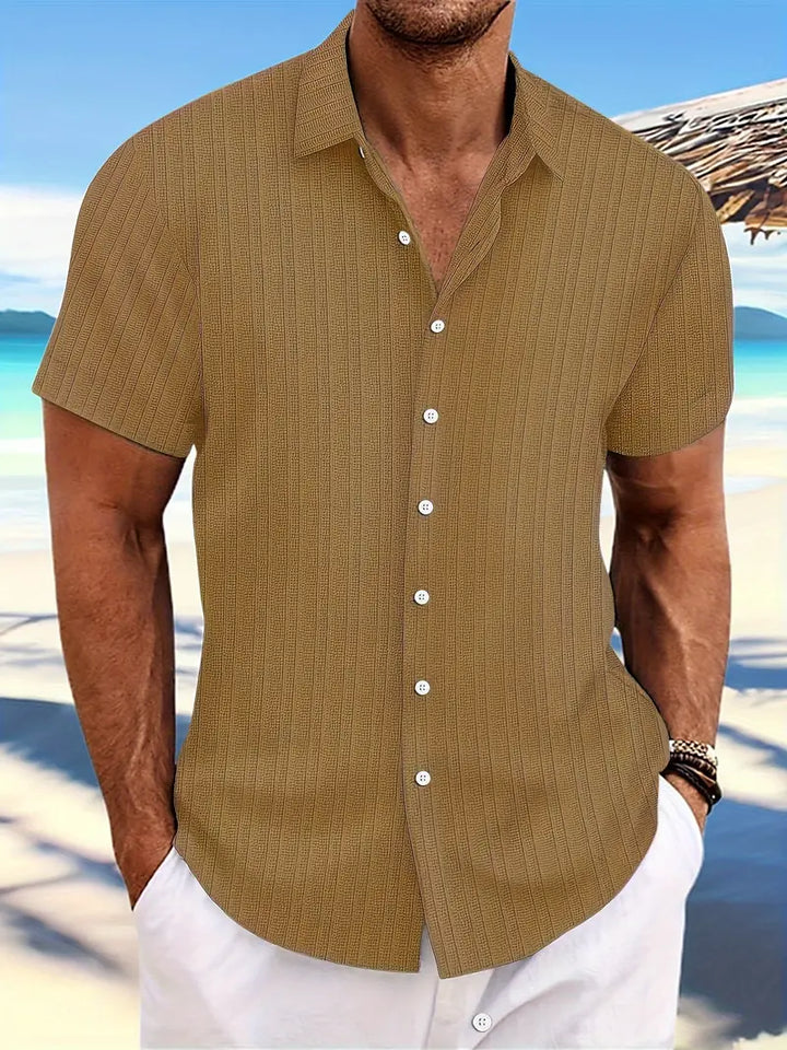 Herren Sommerhemd mit Knopfleiste – Kurzarm Freizeithemd mit Kragen für Urlaub, Strand & Alltag