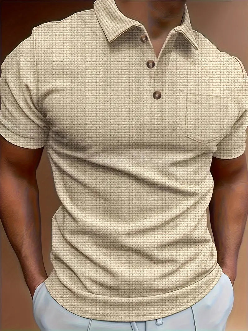 Polo pour homme avec patte de boutonnage – Chemise décontractée slim fit au style business casual moderne