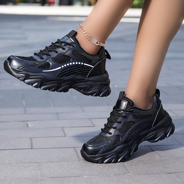 Elegante atmungsaktive Mesh-Plateau-Sneaker für Damen | Perfekt für Alltag