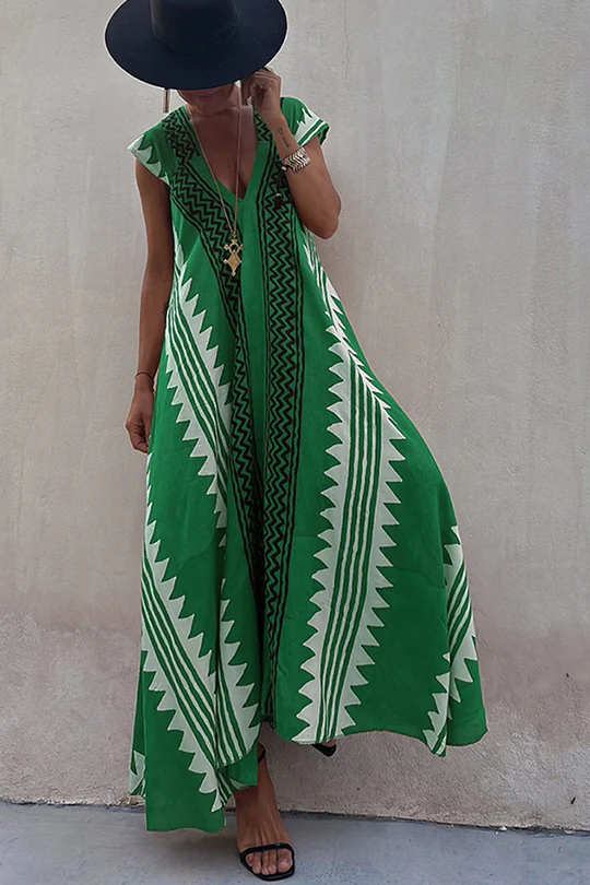 ISA - Robe maxi à imprimé ethnique (en 7 couleurs)