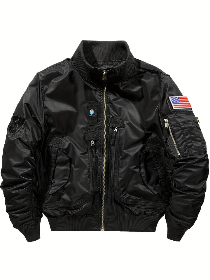 Veste bomber chaude tactique d'extérieur avec col montant pour hommes | Parfait pour les activités de plein air