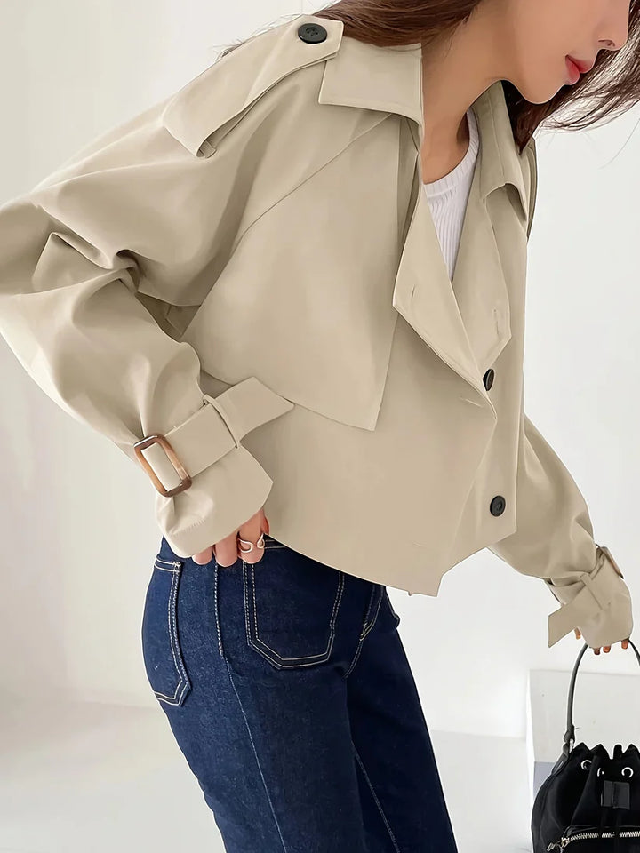 Trench elegante con decorazione a bottoni per donna | Perfetto per ogni occasione