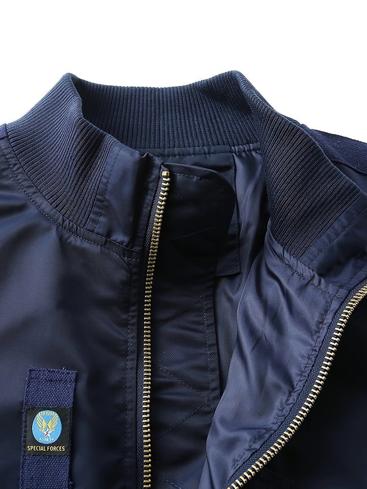 Veste bomber chaude tactique d'extérieur avec col montant pour hommes | Parfait pour les activités de plein air