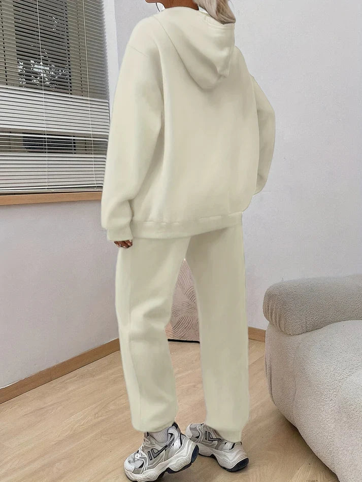 Sweat-shirt décontracté en coton avec motif pattes & pantalon de jogging pour femmes | Idéal pour automne/hiver