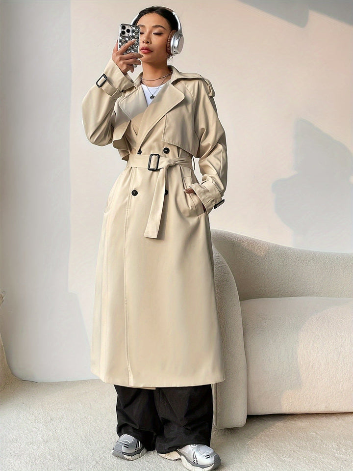 Stilvoller Trenchcoat mit Gürtel und mittellangem Design für Damen | Perfekt für den Alltag