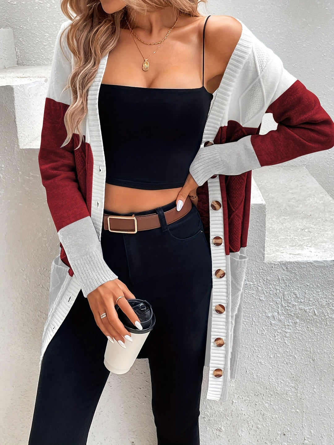 Stilvoller Ein-Knopf Woll Strickcardigan für Damen | Perfekt für den Alltag