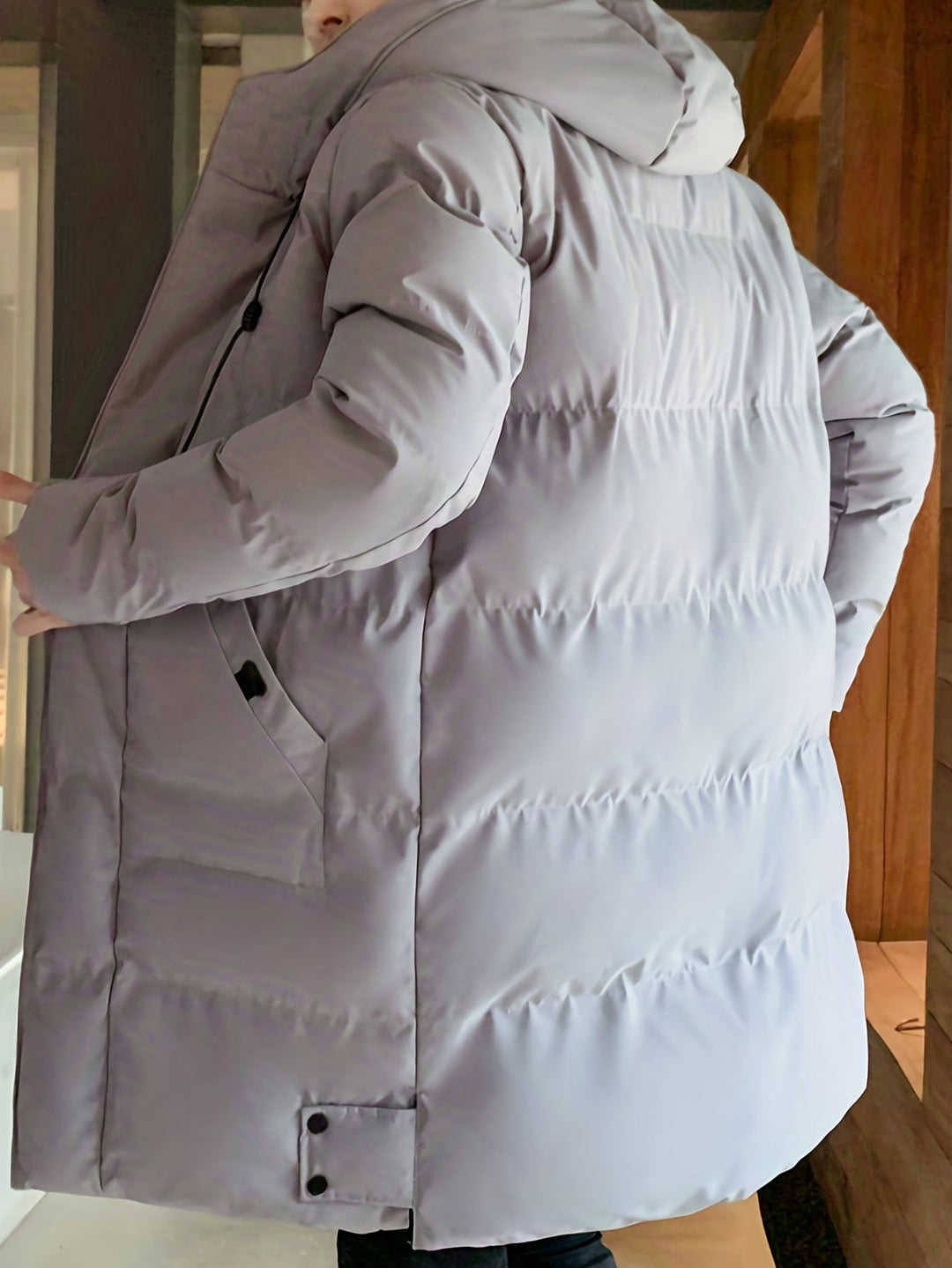 Manteau d'hiver à capuche mi-long chaud pour hommes | Parfait pour les activités de plein air