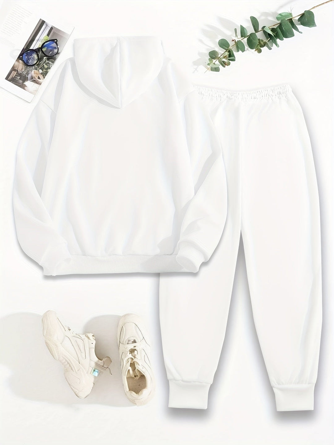 Casual cotton sweater & jogging pants with hood for women | Ideal for autumn/winter