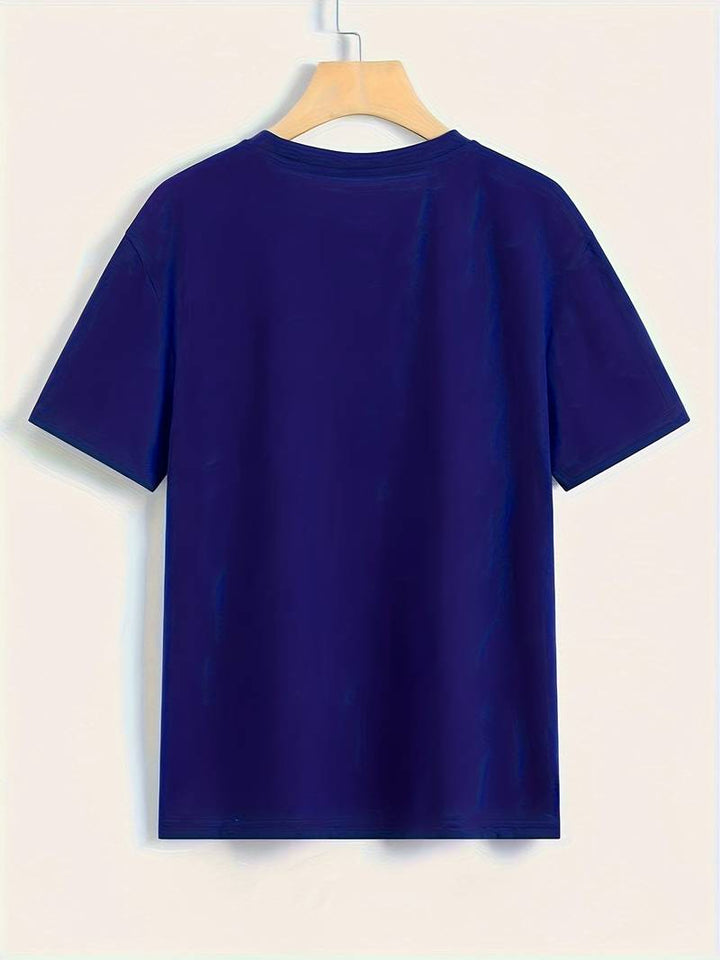 T-shirt basic da donna con scollo rotondo – maglietta a maniche corte ampia per estate e tempo libero – maglietta casual streetwear in tessuto morbido