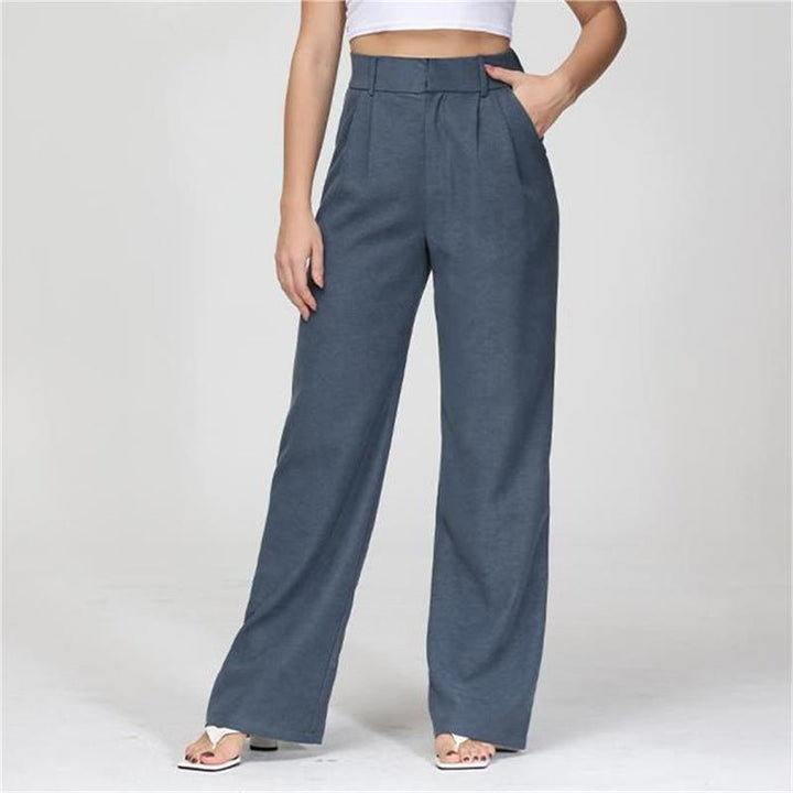 Cathrine - Pantalon palazzo taille haute et jambes larges