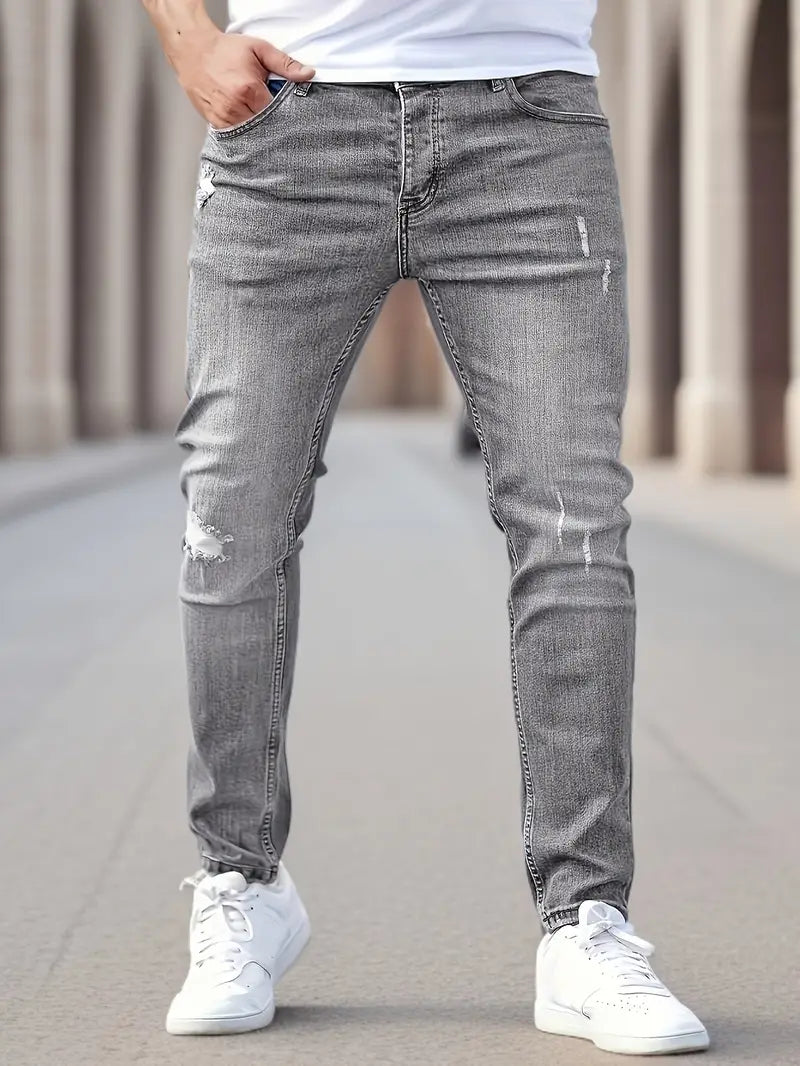 Slim Fit Herren Jeans mit Stretch – Ripped Look & klassischem 5-Pocket-Design für Streetstyle & Alltag