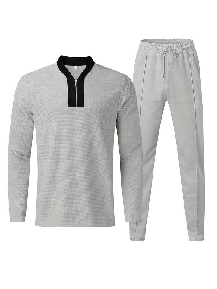Ensemble pour homme en deux pièces – Ensemble de loisirs et survêtement d'entraînement à col montant à la mode