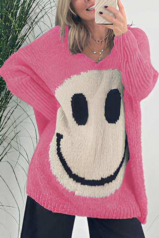 Shang - Pull à manches longues élégant avec smiley pour femmes