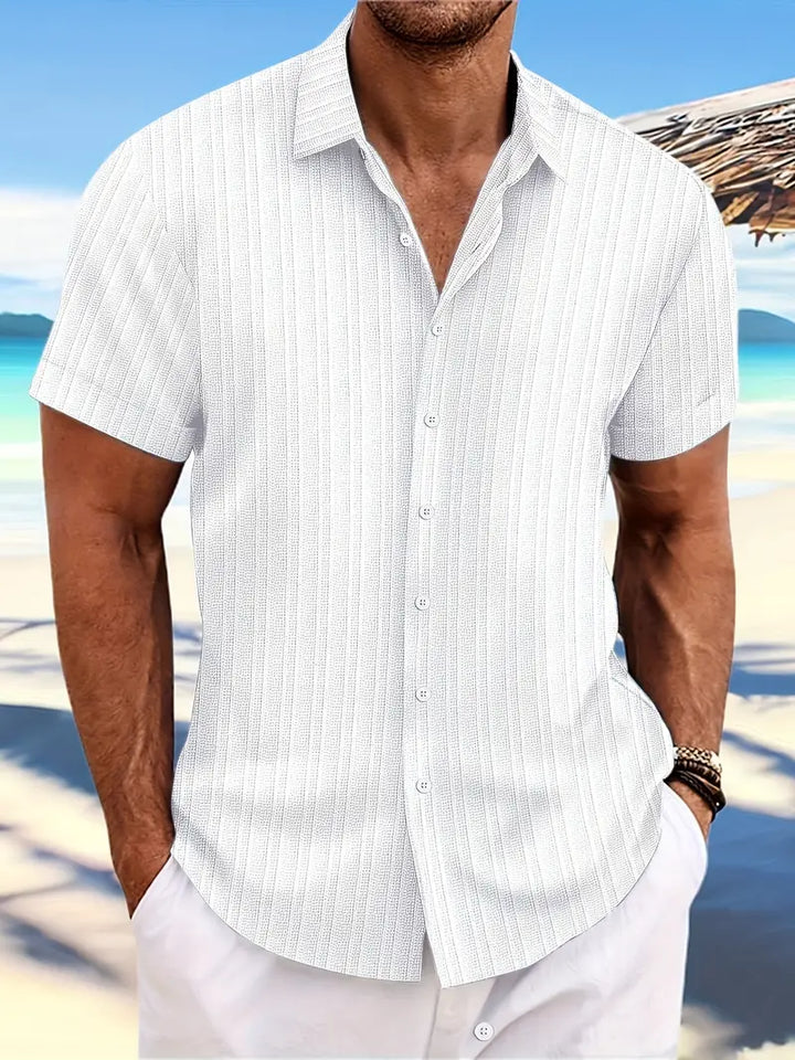 Herren Sommerhemd mit Knopfleiste – Kurzarm Freizeithemd mit Kragen für Urlaub, Strand & Alltag