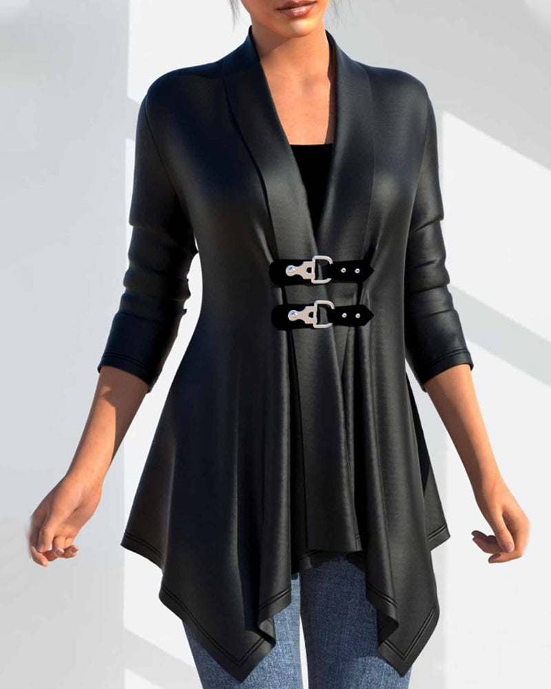 Casual Vintage-Stil Lederjacke Mit Gürtel Für Damen | Perfekt für lässige Tage