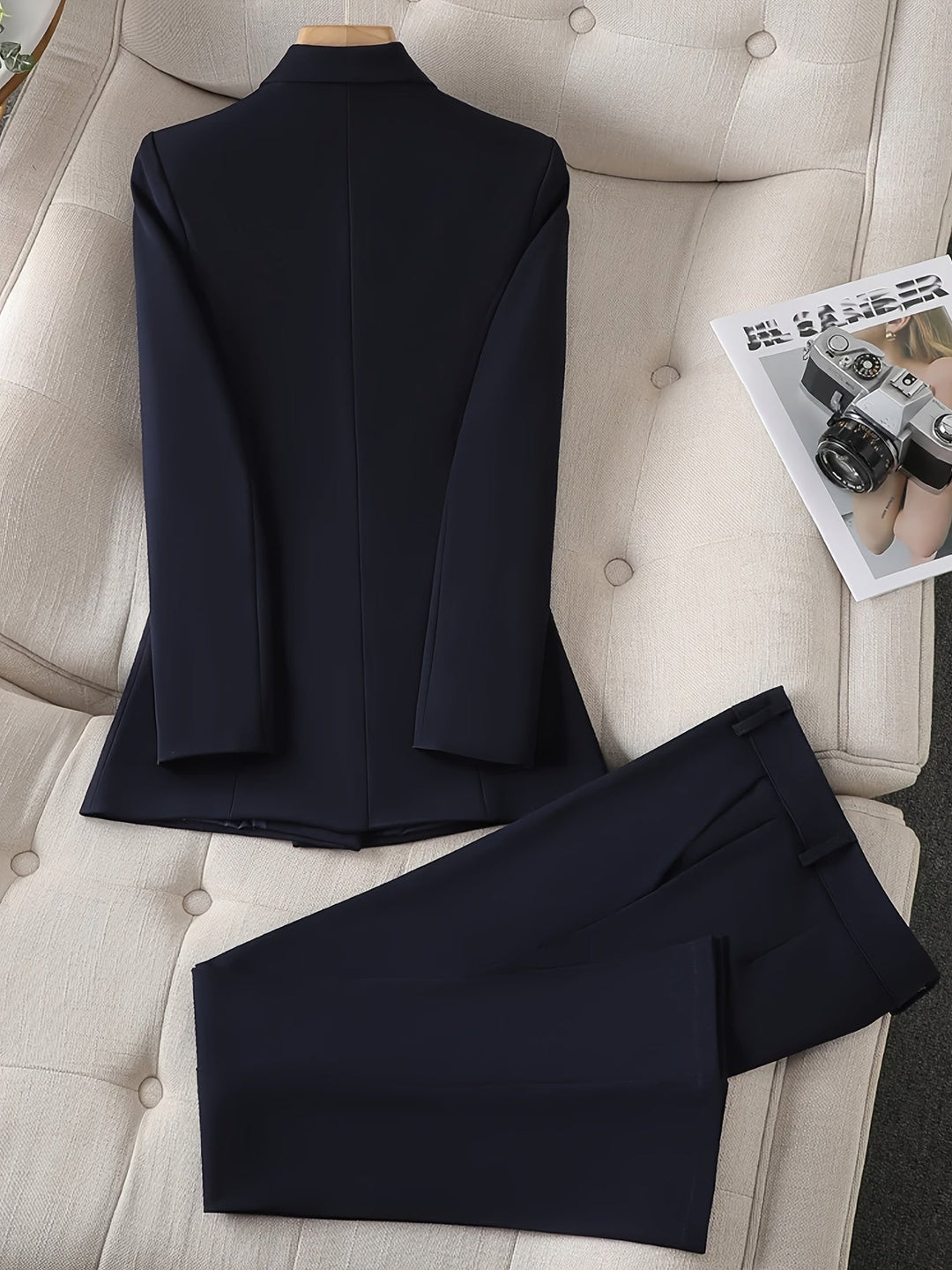Stilvolles Zweireihiger Blazer Mit Reverskragen Zweiteiliges Set Für Damen | Für elegante Anlässe