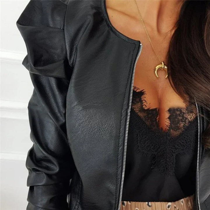 Veste Zahra | veste courte élégante en aspect cuir pour femmes