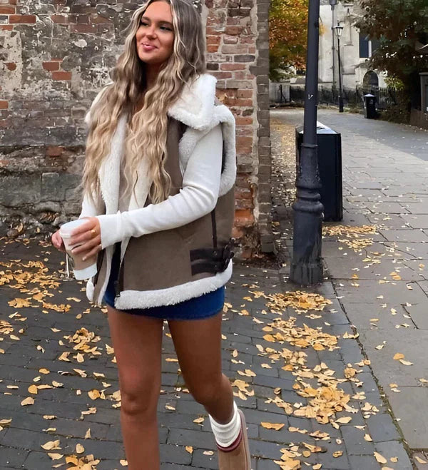Leanna - lässige warme Teddy-Weste