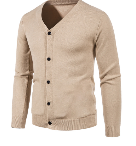 Cardigan en tricot pour homme – col en V, coupe classique, léger et confortable