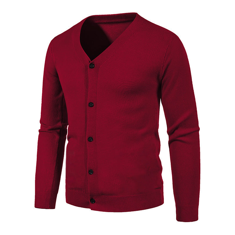 Cardigan en tricot pour homme – col en V, coupe classique, léger et confortable