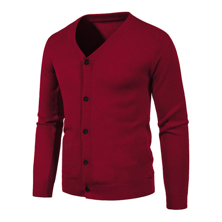 Cardigan en tricot pour homme – col en V, coupe classique, léger et confortable
