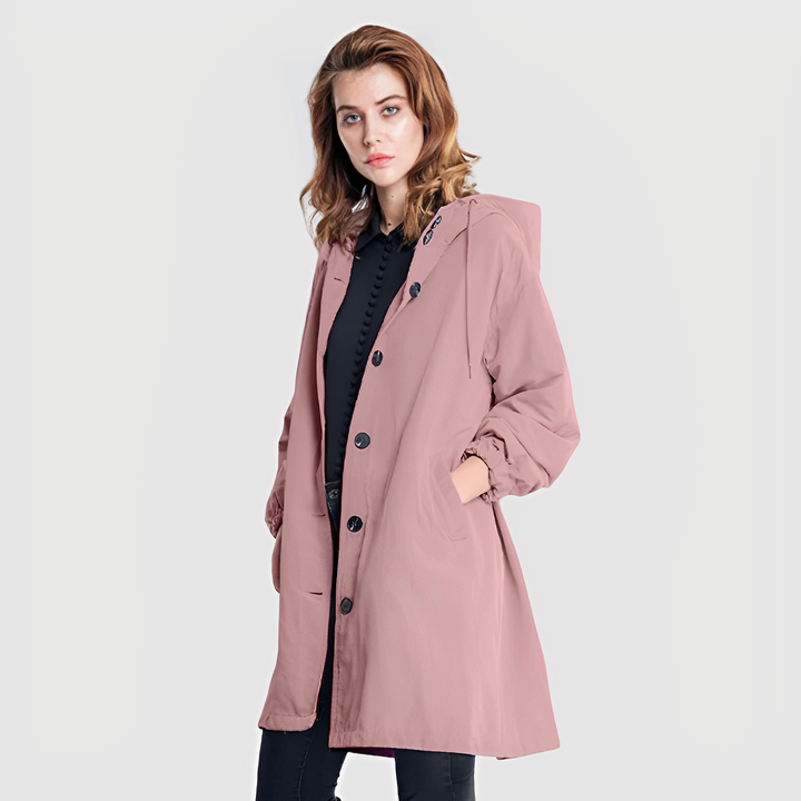 Giacca impermeabile classica con cappuccio per donna | Perfetta per attività all'aperto