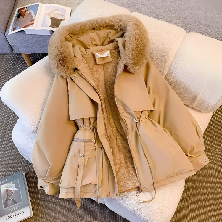 Parka invernale caldo e alla moda con pelliccia vegana per donna | Perfetto per attività all'aperto