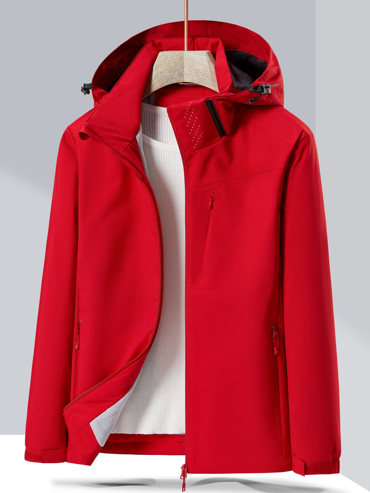 Giacca in pile invernale elegante e impermeabile con cappuccio per donna | Perfetta per attività all'aperto