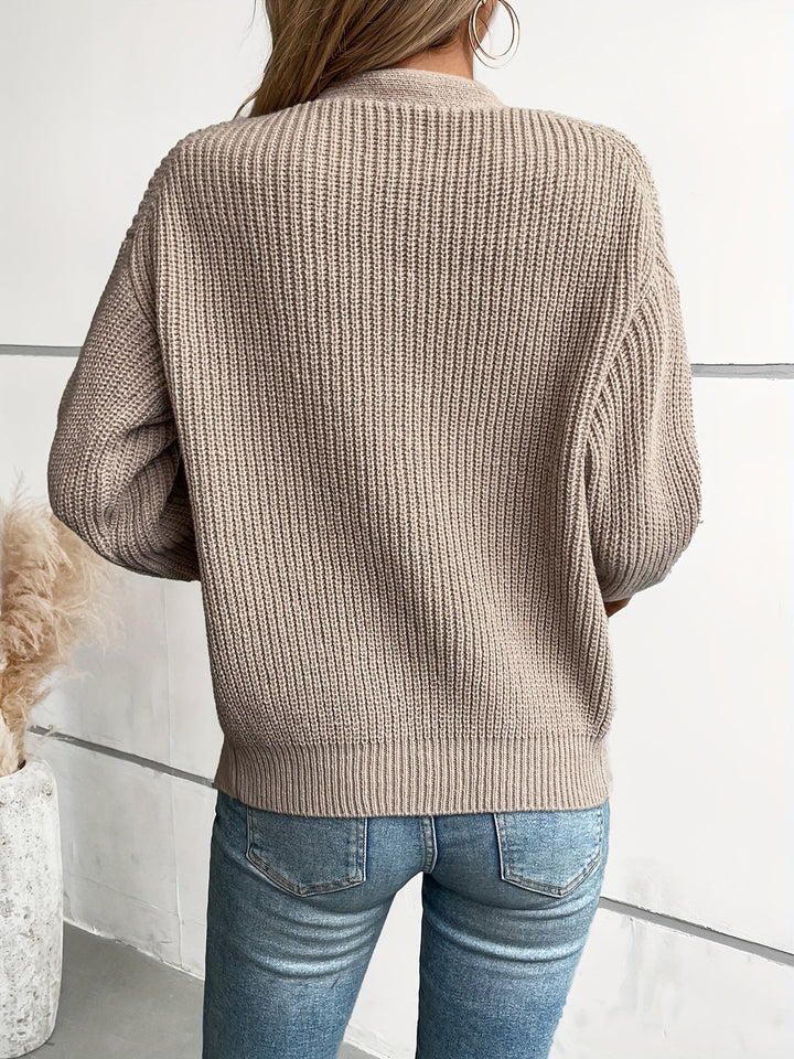 Elegant stylish warm drop-shoulder wool cardigan for women | Ideal for winter