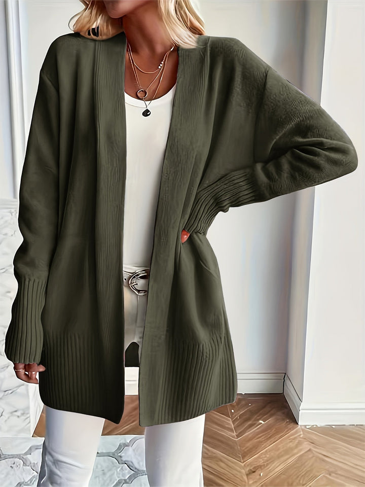Lässiger Strickwaren-Woll-Cardigan mit Tasche für Damen | Perfekt für den Alltag