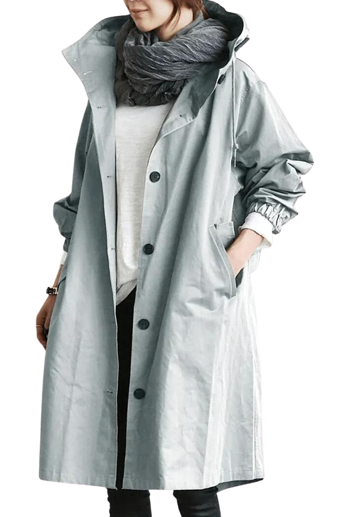Veste coupe-vent imperméable à capuche surdimensionnée