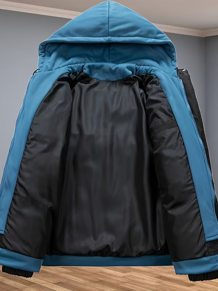 Veste d'hiver chaude épaissie mi-longue à fermeture éclair pour hommes | Parfaite pour les activités de plein air