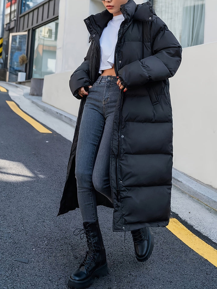 Elegante giacca invernale imbottita in pile lungo per donne | Ideale per l'inverno