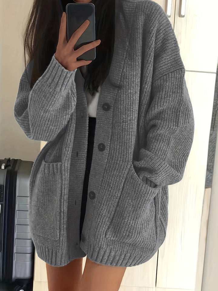 Elegant warm cotton knit cardigan for women | Ideal for winter