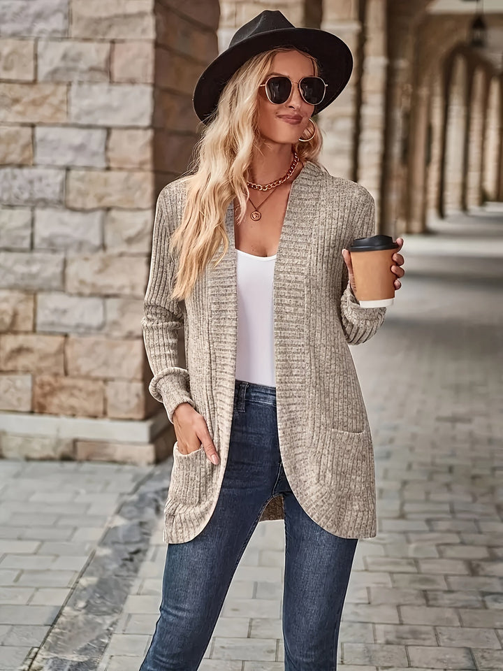Lässiger warmer Fleece-Strickwaren-Cardigan für Damen | Perfekt für lässige Tage