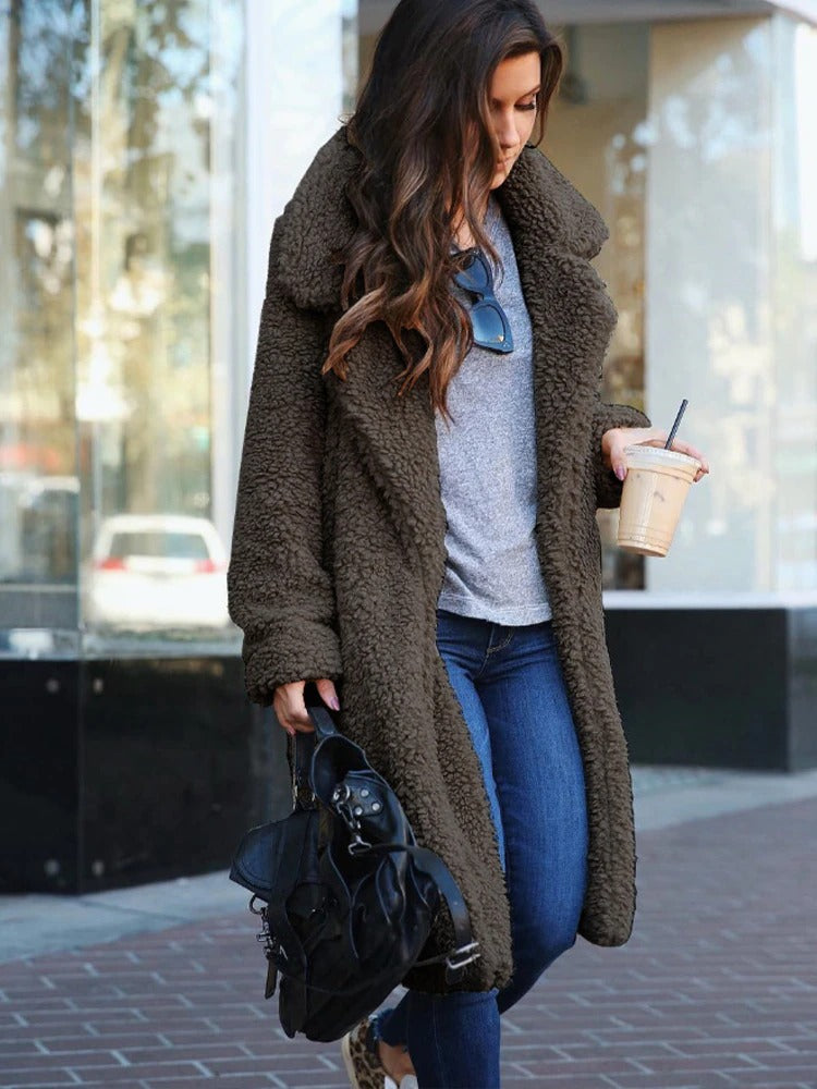 Madelon manteau teddy avec poche cachée