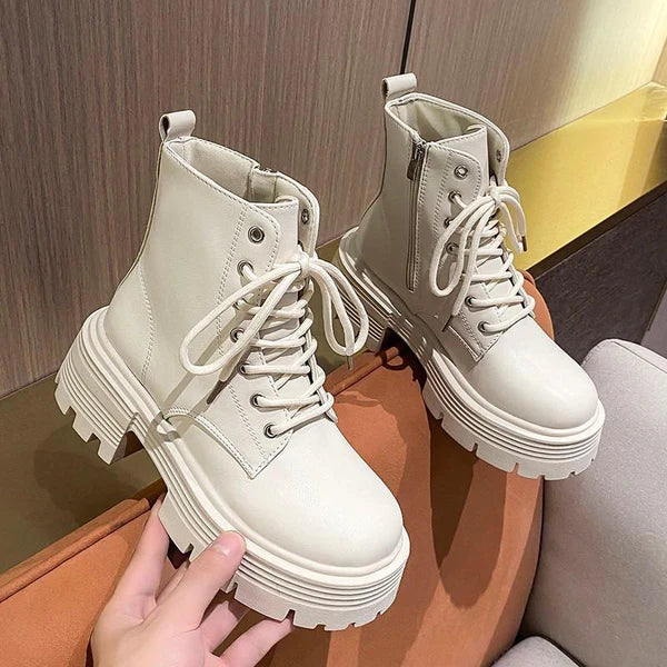 Casual Plateau Stiefeletten aus veganem Leder für Damen | Perfekt für Casual Tage