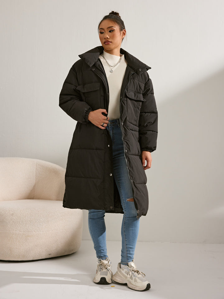 Casual Halblange Fleece Winterjacke mit Kapuze für Frauen | Perfekt für Wintertage