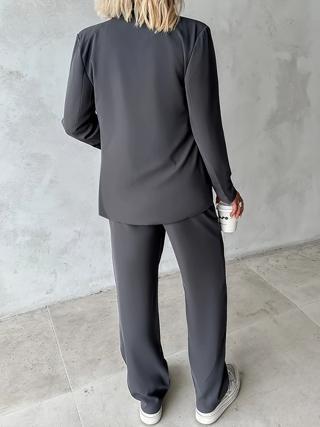Blazer casual con cintura e completo pantaloni per donna | Perfetto per giornate casual