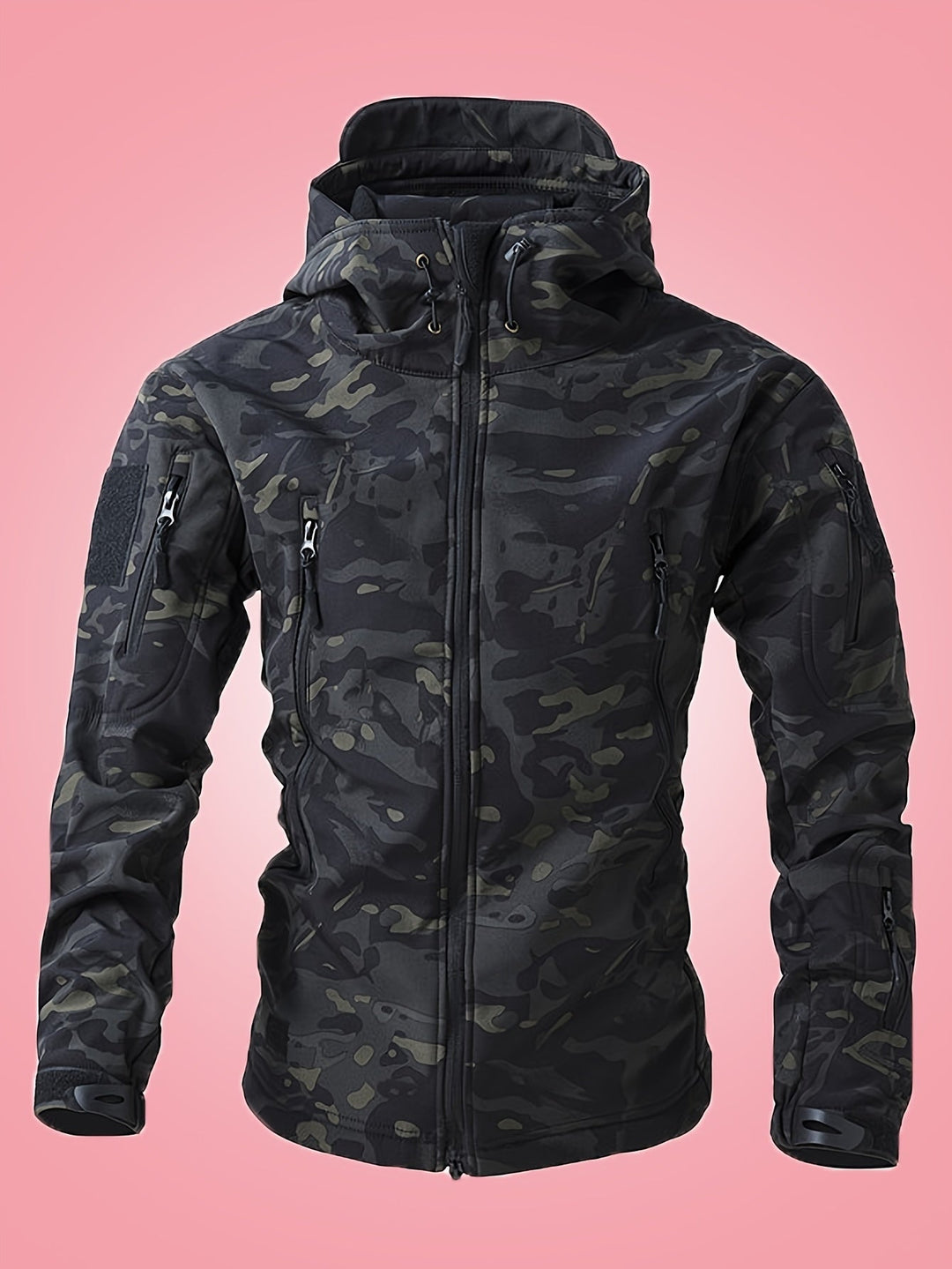 Coupe-vent militaire chaud camouflage avec poches zippées pour hommes | Parfait pour les activités de plein air