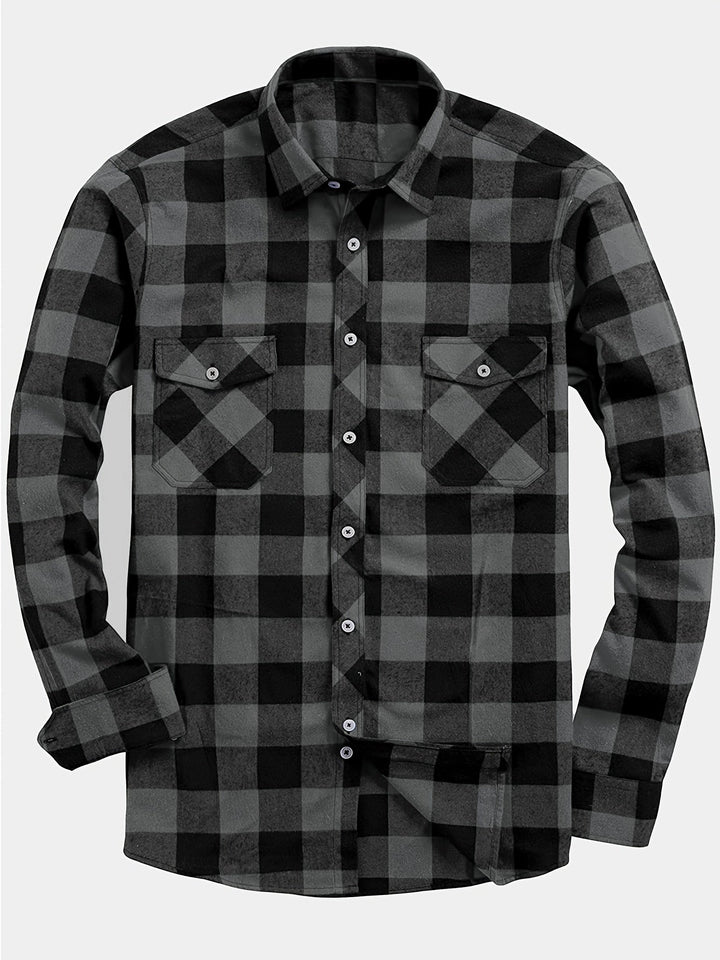 David | Camicia di flanella a quadri con maniche lunghe