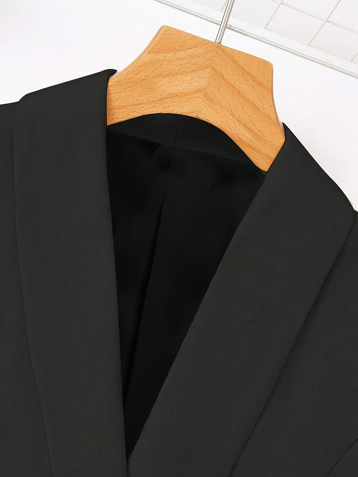 Set elegante completo due pezzi blazer e pantaloni tinta unita per donna | Ideale per occasioni formali