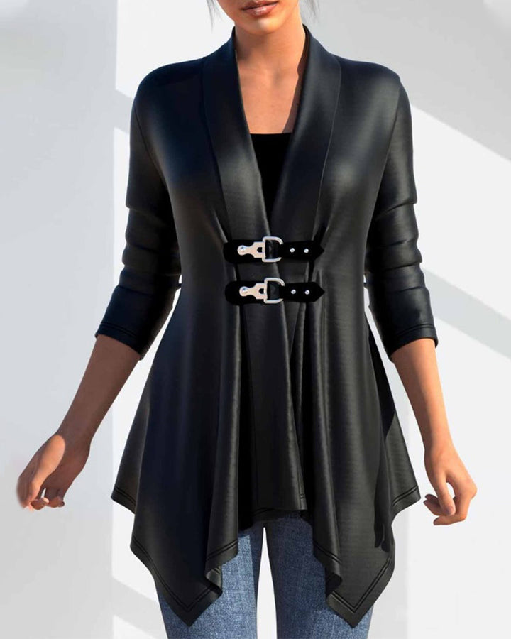 Casual Vintage-Stil Lederjacke Mit Gürtel Für Damen | Perfekt für lässige Tage