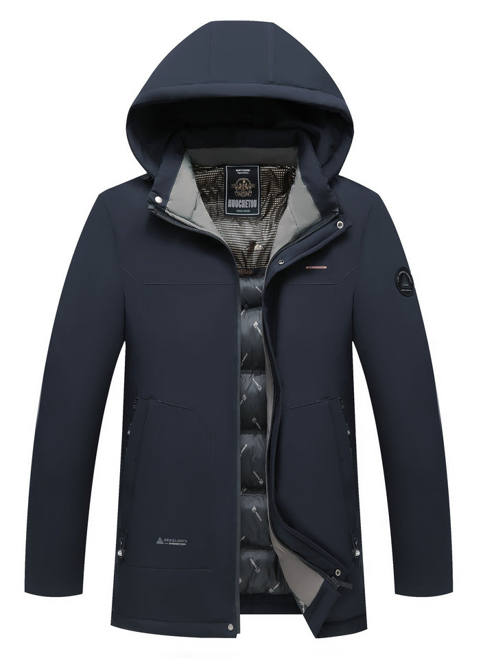Veste thermique décontractée avec capuche amovible Veste d'hiver pour hommes | Parfaite pour les activités de plein air