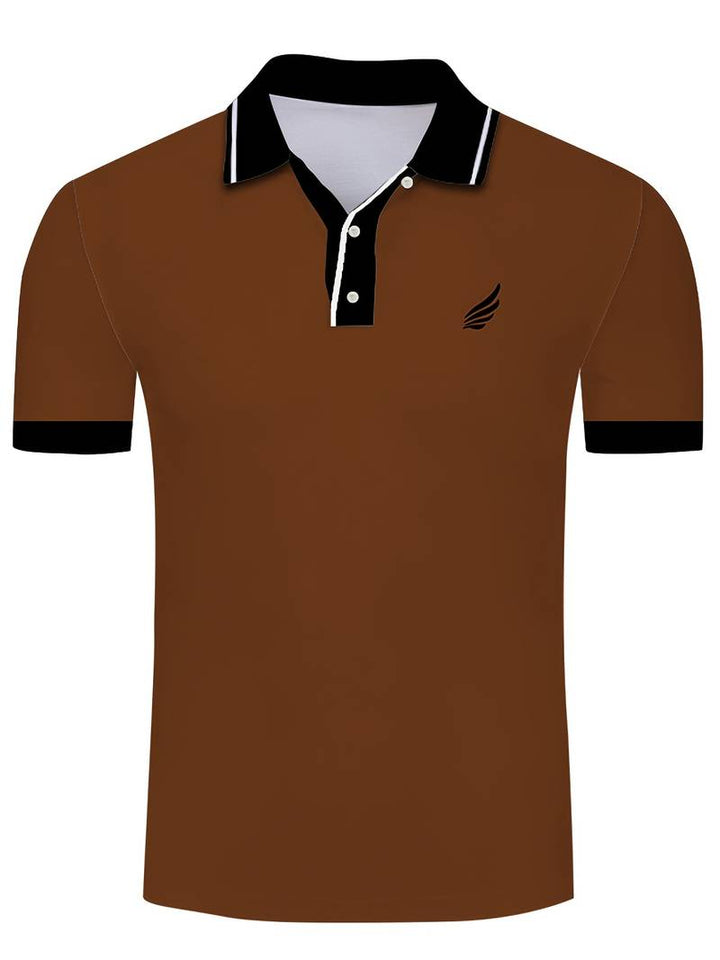 Polo homme avec col contrasté et broderie logo – Polo manches courtes pour loisirs, business casual et tenues d'été