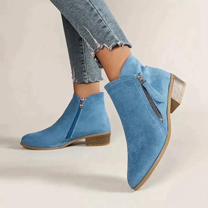 Lässige Wildleder Stiefeletten mit Reißverschluss für Damen | Perfekt für den Alltag