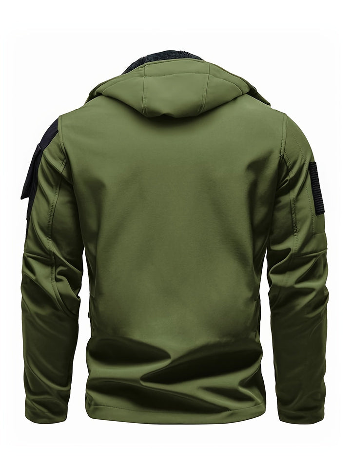 Veste de plein air à capuche tactique étanche coupe-vent isolée pour hommes | Parfaite pour les activités de plein air