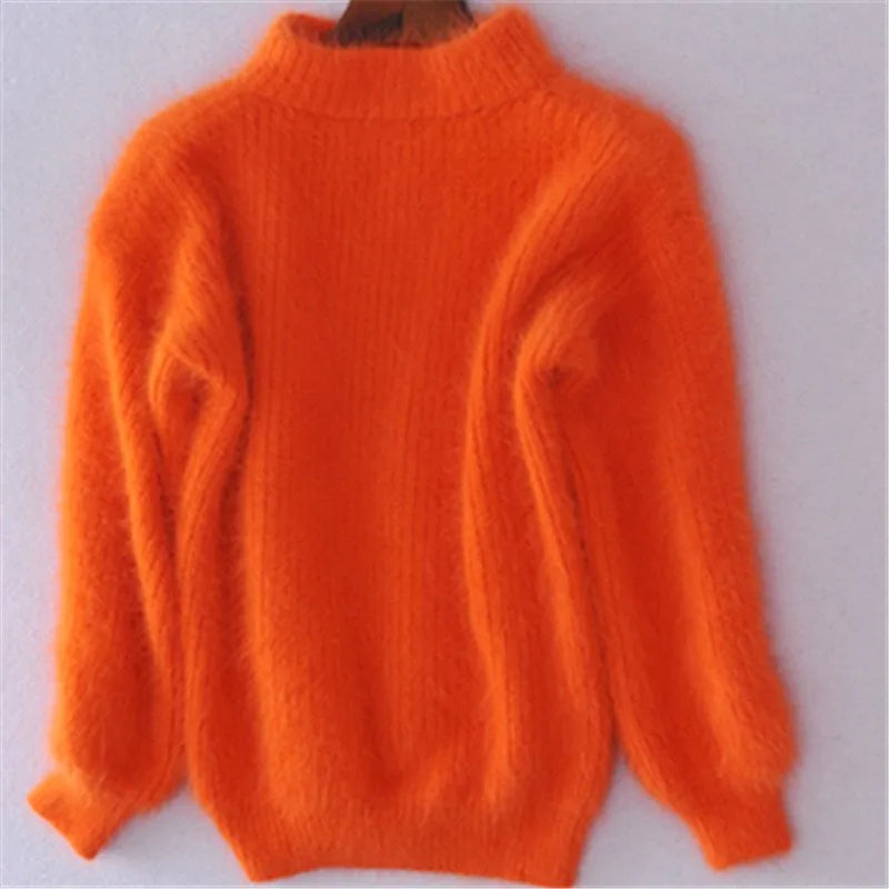 Lena - Pull à col roulé en mohair