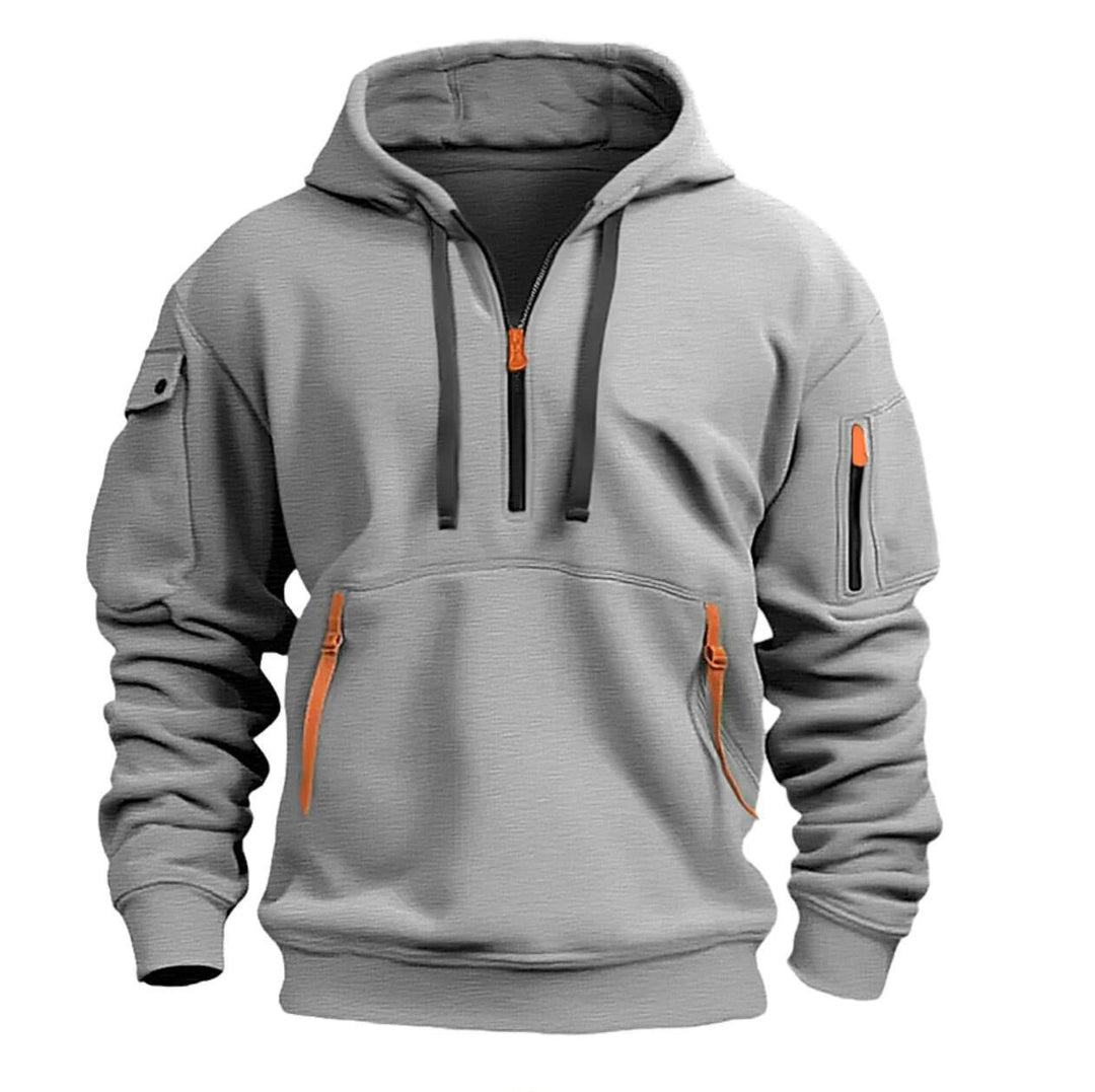 Sweat à capuche homme avec poches zippées – Pull streetstyle avec capuche et design utilitaire